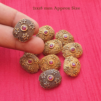 20X18 MM APPROX SIZE' HANDMADE VICTORIA BEADS SOLD BY 4 PIECES PACK