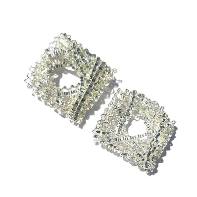 2 Pcs Pack handmade wire worked JEWELLERY MAKING COMPONENTS, Silver plated