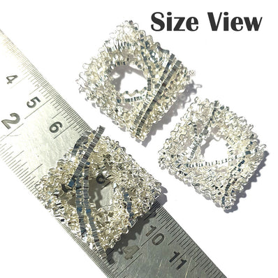 2 Pcs Pack handmade wire worked JEWELLERY MAKING COMPONENTS, Silver plated