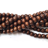 Wood Beads Natural Size about 8mm Sold By Per Line/Strands, About 60 Pcs in a Line