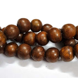 Wood Beads Natural Size about 17mm Sold By Per Line/Strands, About 30 Pcs in a Line