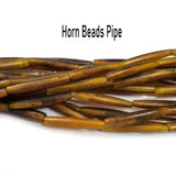 Antique NATURAL Horn Pipe BEADS NATURAL SIZE ABOUT 4x26MM SOLD BY PER LINE/STRANDS, ABOUT 16 PCS IN A LINE