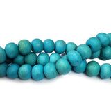 Antique 12mm Turquoise dyed BONE BEADS NATURAL SIZE ABOUT 12MM SOLD BY PER LINE/STRANDS, ABOUT 42 PCS IN A LINE