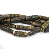 Antique 8x30mm Natural Carved Antique Pipe BONE BEADS NATURAL SIZE ABOUT  SOLD BY PER LINE/STRANDS, ABOUT 18 PCS IN A LINE
