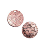 4Pcs/Pack Rose Gold, Inspirational Word Charms for Women, Hand Stamped Charms, Motivational Positive Message Charms for Bracelets, Dainty Necklace Charms for her Size About 24mm in Color Rose Gold
