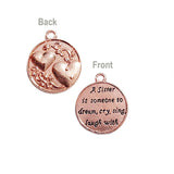 10 Pcs/Pack Rose Gold, Inspirational Word Charms for Women, Hand Stamped Charms, Motivational Positive Message Charms for Bracelets, Dainty Necklace Charms for her Size About 24mm in Color Rose Gold