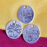 4/Pcs Pkg Inspiration word Charms for jewelry making in Size about 18x21mm