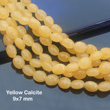 AA QUALITY' YELLOW CALCITE ' SEMI-PRECIOUS BEADS, SOLD BY STRAND ABOUT 11" ABOUT (29-30) BEADS' SIZE 9x7 MM APPROX