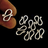 5 PIECES PACK SILVER POLISHED' HANDMADE S HOOK FOR JEWELLERY MAKING IN SIZE ABOUT 15 MM