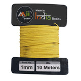 1mm Yellow 10 Meters Cotton Cords for jewelry Making