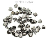 50 Pcs pack Rhodium plated 6mm ribbon Crimp Findings for jewelry making