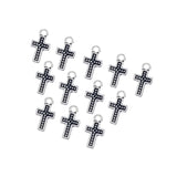 25 Pcs Cross Mini Small Charms Silver for jewelry making