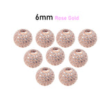 2 PIECES PACK' CZ MICRO PAVE ROUND BALL BEAD, CUBIC ZIRCONIA PAVE BEADS, SHAMBALLA BALL BEADS CZ SPACE BEADS' 6 MM COLOUR: Rose Gold