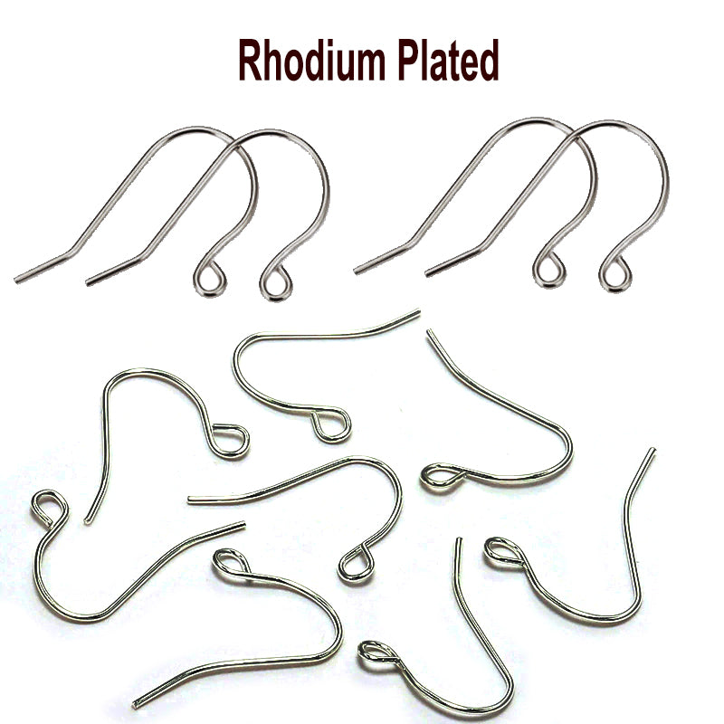 100Pcs/Lot 20x17mm Rhodium Nickel Plated, Earring Wires Earrings Hooks –  Madeinindia Beads