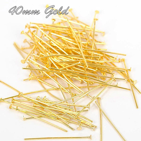 50 Gram Pack 40mm Long Kill Kati Head Pins for jewellery Making Gold P ...