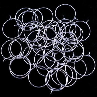 20 PAIRS (40 PCS) Silver HOOPS FOR EARRING MAKING 25MM