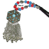 3 Pcs Pkg. Old Vintage Antiqued Tribal Necklace making Pendant, Hexagonal Shape