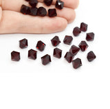 500 Pcs Marron (dark red) Crystal 4mm Bi-Cone Crystal Glass Beads Loose