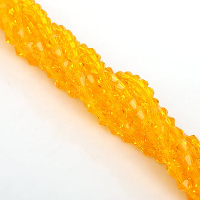 500 Pcs Yellow 4mm Bi-Cone Crystal Glass Beads Loose