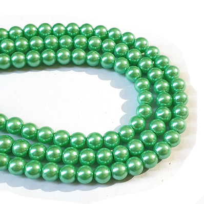 8mm Pearl Glass Beads Sold Per Strand of 16" About 50~52 Beads Colorful