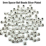500 Pcs Pack 5mm ,Round Ball Metal Spacer Beads Best for jewellery Making