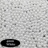 4 mm White Color High Quality Acrylic Pearl flux Beads for Jewelry and Craft,sold by 50 gram Pack,about 1600-1700 Beads For Bulk quantity order Get special Rate