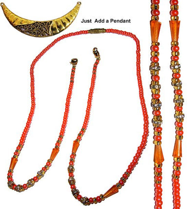 High Quality,Czech (Preciosa) Beaded Pendant Holder extention Neck, 22" Long Note: Pendant is Just Idea)