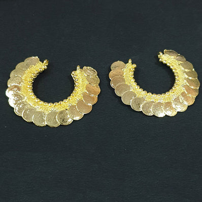 1 PAIR PACK' 40x50mm, Shiny Gold Plated Chandbali Component Afghani Earring Tribal Jewellery making Plated Antique Finish Chandelier Earring