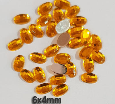 500 Pcs Oval Shape Acrylic Stone, size mentioned on image