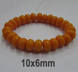 10 Pcs Pack Size about 10x6mm,Roundell, Resin Beads, Amber Color,