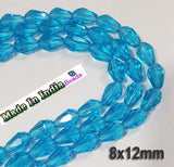 8x12mm, about 60 beads, 26" Line Crystal Trans Drop Beads