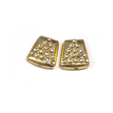 4 Pcs Pack High Qualtiy 20x20mm,  Metal Beads Gold Plated Fine Art Kundan Stone Inlay, kundan bead for jewellery making