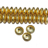 10 Pieces Pack, 8x4 mm Gold Plated Spacer Beads, Handmade Lead safe, Nickel safe Brass  bulk quantity available Also Available Copper and Oxidized Silver Finish
