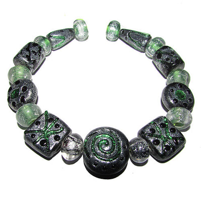 Handmade Lampworked Bead Set Sold Per set, Size about 12-16mm length 14~ 18 Centimeter