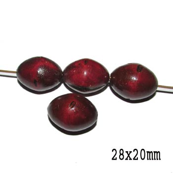 10/PCS PACK  SAntiqued Painted wood beads Size 28x20mm