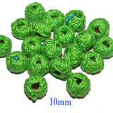 Handmade cotton thread beads, Average size 9 to 10mm, Sold by 20 pcs pkg.