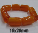 10 Pcs Pack Size about 16x20mm,Tube, Resin Beads, Amber Color,