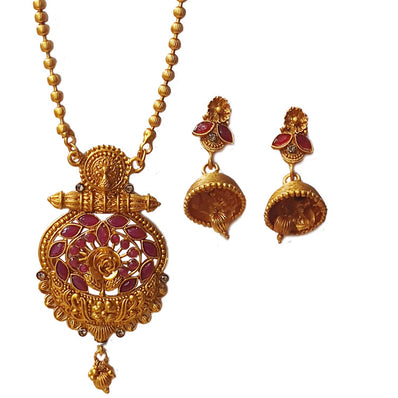 High Quality Premium Matt Finish Gold Necklace Sold by Per Set