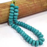 Graduation Turquoise Tribal Glass Beads, 40 Beads in a Line, 3 Sizes beads as 8x12mm, 8x14mm, 9x18mm, Hole size about 3mm