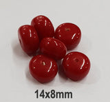 10 Pcs Pack Size about 14x8mm,Roundell, Resin Beads, Red Color,