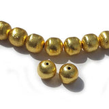 10 Pieces Pack, Round 12mm Gold  Plated Spacer Beads, Handmade Lead safe, Nickel safe Brass  bulk quantity available Also Available Copper and Oxidized Silver Finish