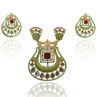 Large Size Kundan Pendant Set high quality Sold Per Set