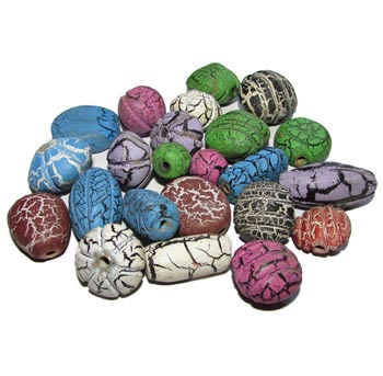 Crackle Clay Bead Mix, Sold By 50Pcs Pkg. Size about 20-25mm
