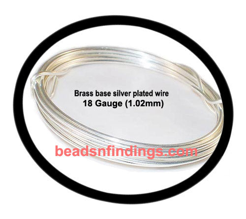 Sold Per Coil, Approx 80 to 100 Grams Wire in a Coil, Wire thickness may slightly differ due to mechanical handwork  
Silver Plated, Metal Beading Wire 18 Gauge (1.02mm)