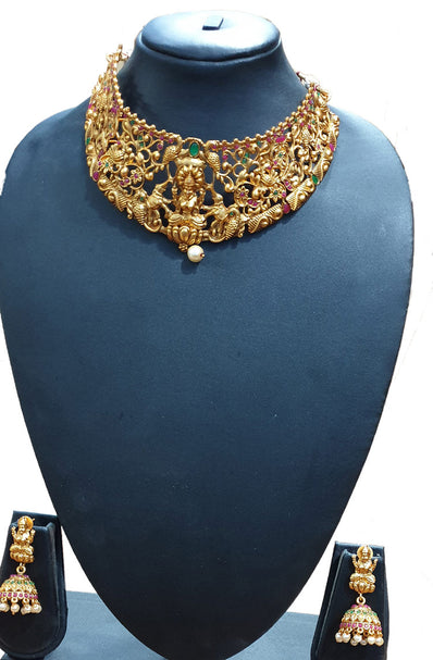 High Quality Premium Matt Finish Gold Necklace Sold by Per Set