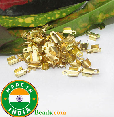 100pcs Tips (Crimps) cords, Plated Crimp End Fastener Clip, Cord Tip, Size Fit for 1.5mm and 2mm cords