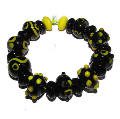 Handmade Lampworked Bead Set Sold Per set, Size about 12-16mm length 14~ 18 Centimeter