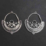2 PAIR PACK' 57x51mm Oxidized Silver Earring Making Component