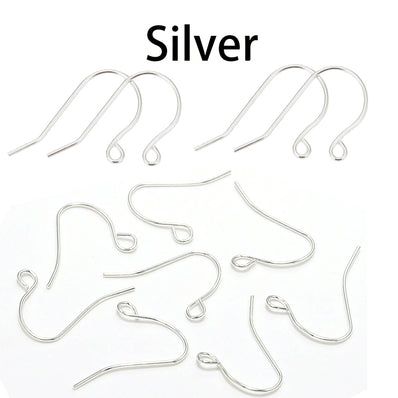  20pcs Adabele Authentic Sterling Silver Fish Earring Hook 2mm  Ball Earwire Connector (Thin Wire 0.5mm/24 Gauge) for Earrings Making SS400