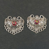 24mm, Antique Hoop Chandbali Earrings This beautiful pair of chandbalis with delicate filigree work enameled  stones